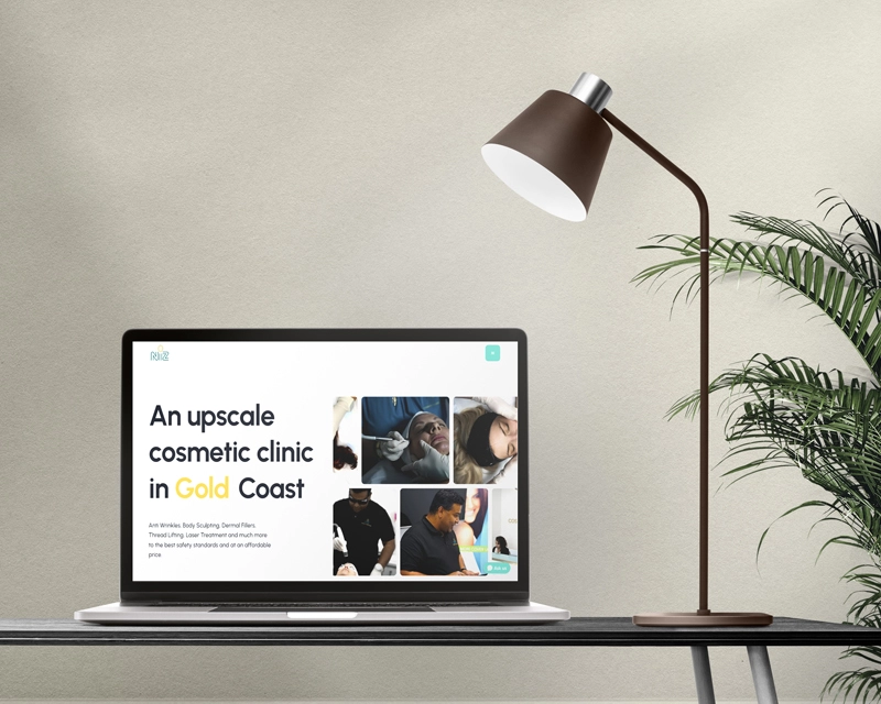 NiZ cosmetic and laser clinic website mockup 1